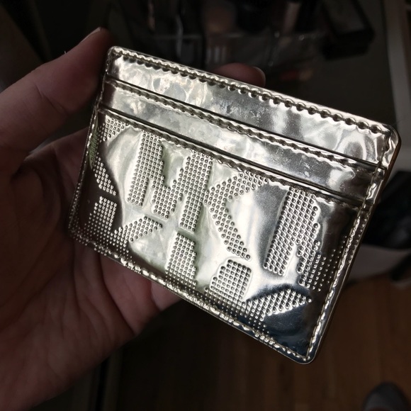 MK Gold Patent Leather Card Holder - Picture 3 of 3
